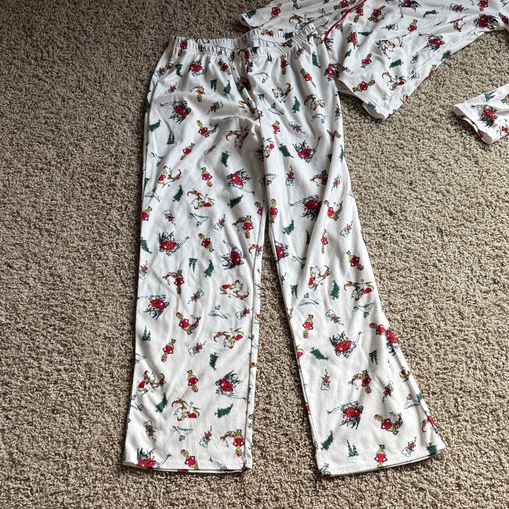 Grinch PJ Set - White with Red and Green Accents - Picture 5 of 5